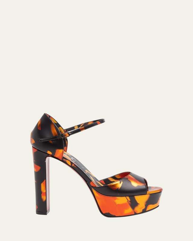 Sandaloo Fire Red Sole Platform Sandals